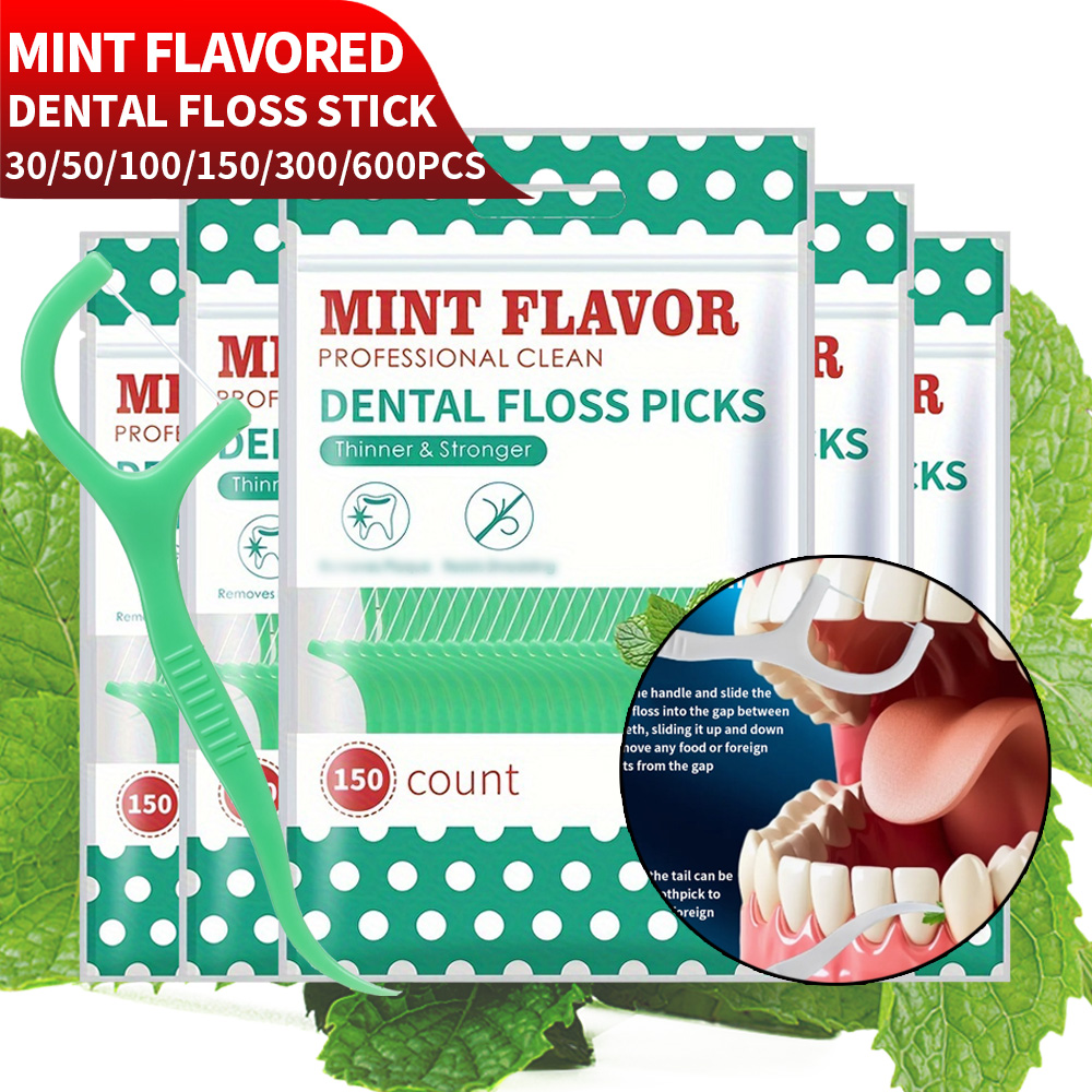 Health Wellness Items - Smooth Mint Floss Stick - ทําความสะอาดการดูแลช่องปากเพื่อสุขภาพช่องปาก